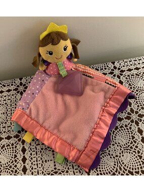 Infantino Girl Lovey Pink Security Blanket Baby Blankie Soothing 12 Inch Knotted